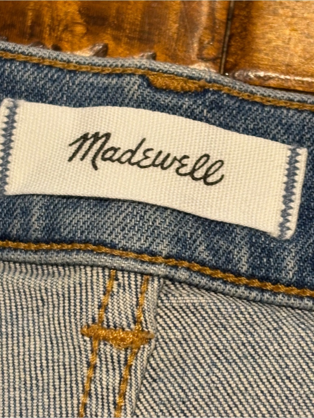 Madewell Emmett Wide-Leg Jeans Women 28T Blue EUC High Rise Patch Pocket - Picture 9 of 16